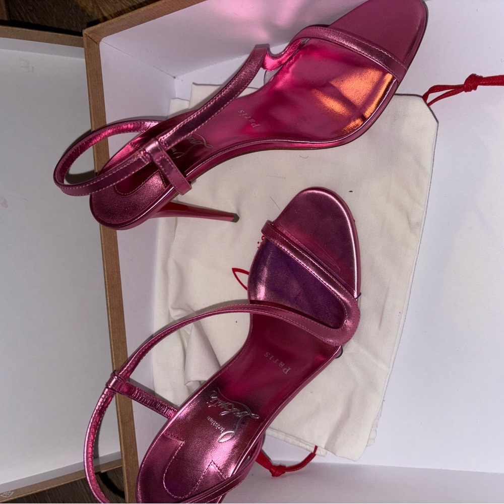 Christian Louboutin Pink Rosalie 100 Sandals - Picture 4 of 6